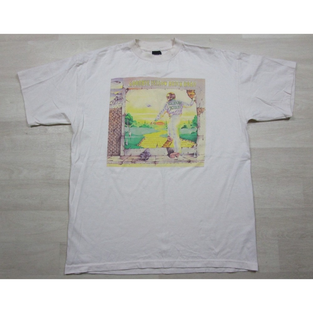 Vintage 90s Elton John Goodbye Yellow Brick Road T-Shirt Men's (XL) Polygram USA
